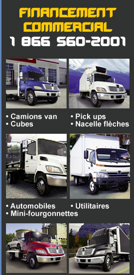 Financement commercial - camion - pickup - cube - auto